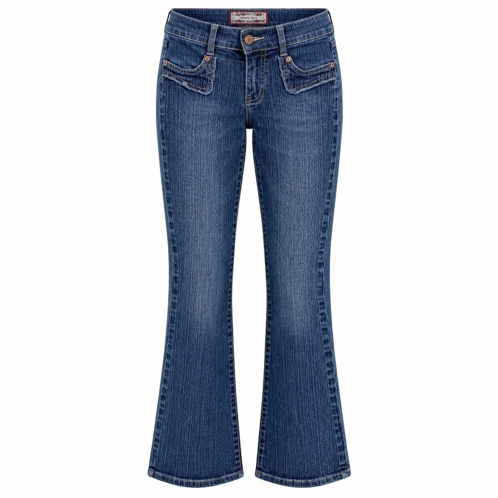 Vanilla Star Y2K Cyber Grunge Flare Jeans Women Size 9 Trashy Chic Indie Sleaze